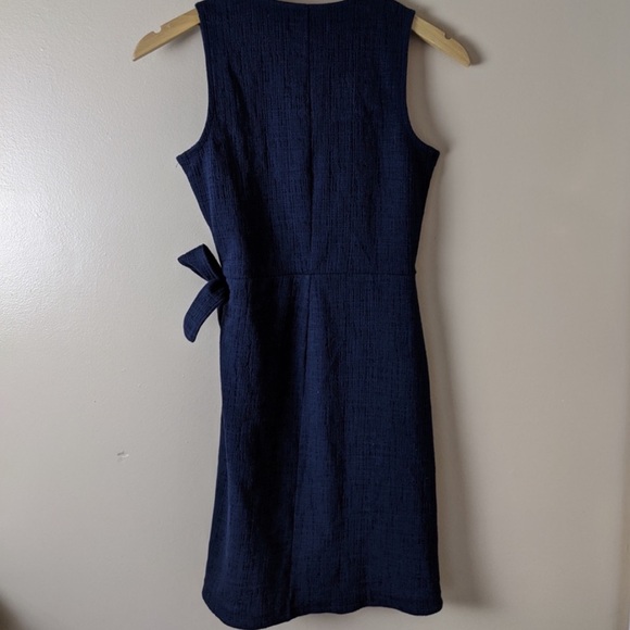 🍃 Madewell Blue Crosshatch side tie mini dress - Picture 3 of 4